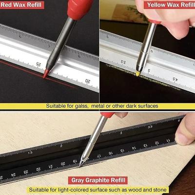 6Pcs 12cm Long 2.8mm Carpenter Pencil Refills Woodworking Pencil Refills For Deep Hole Marking Engineering Scribing