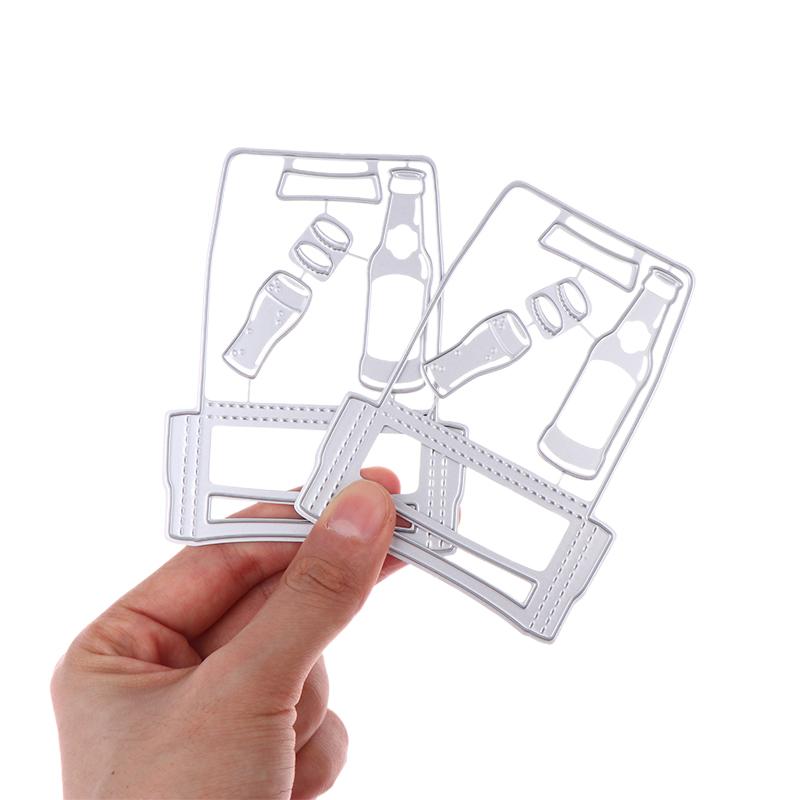 1/2 Stück Bierflaschenkorb Metall Stanzformen Schablonen DIY Basteln Scrapbooking Fotoalbum Dekorative Formen