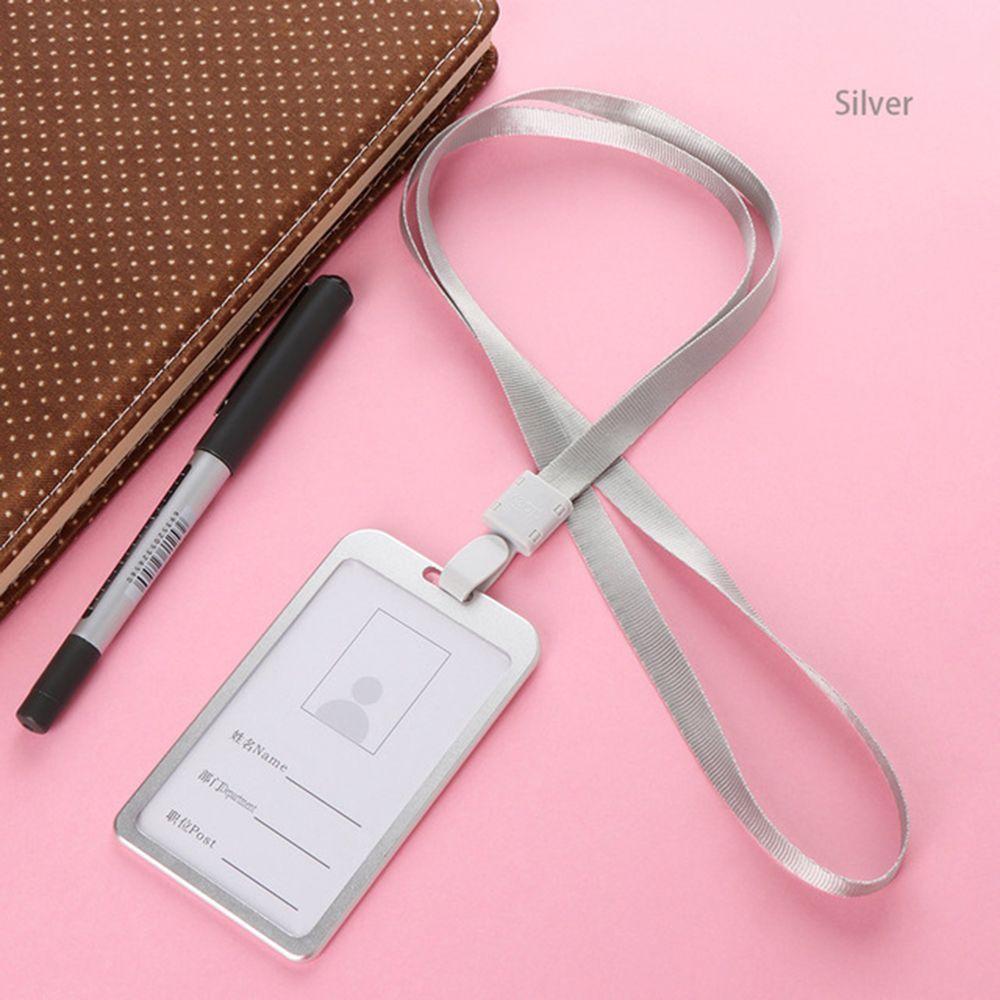 Pocket Business Company Metal Case Cover Security ID Card Holder Work Badge Pass Tag with Lanyard
