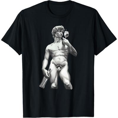 Wine David Statue Funny Vintage Art Wine Lover T-Shirt