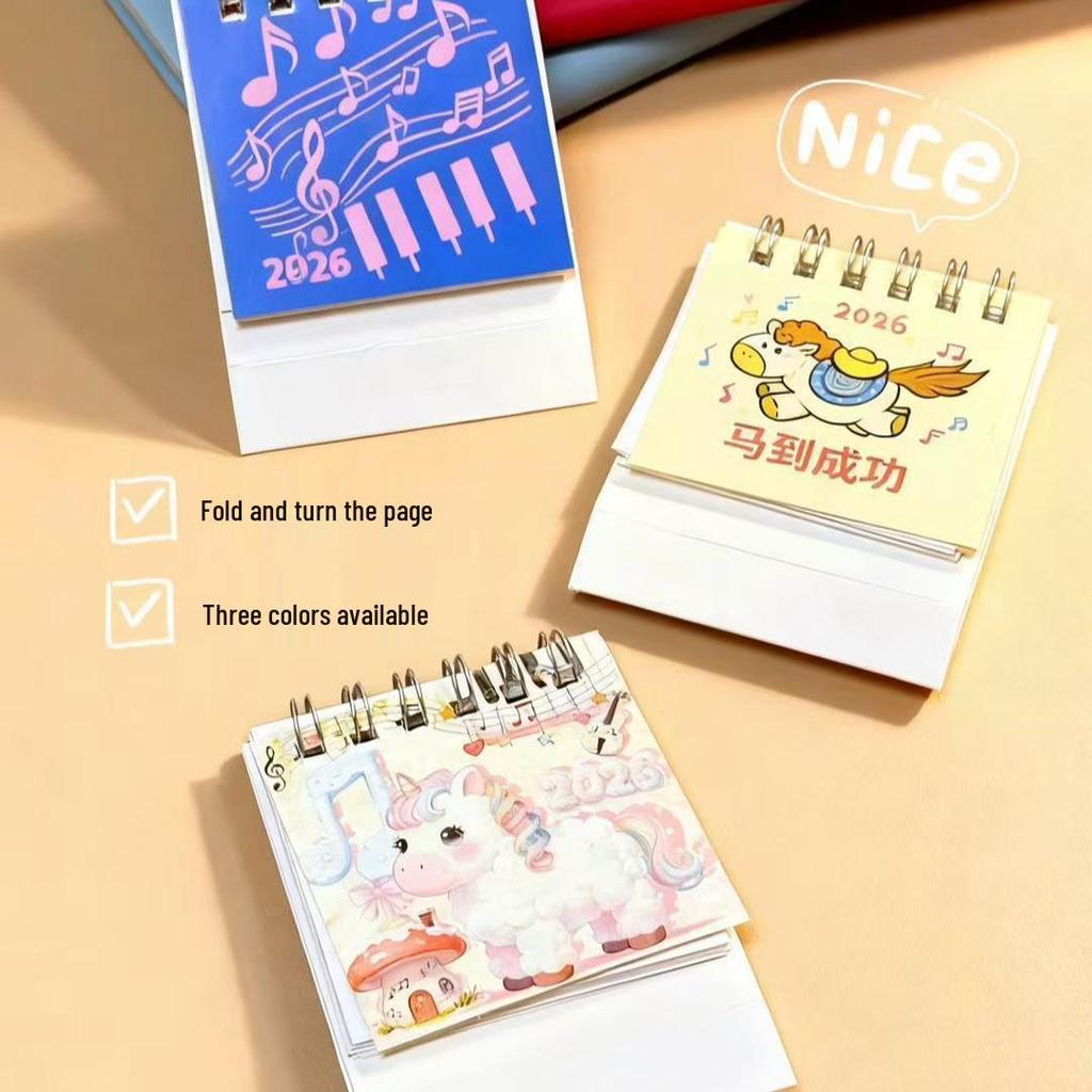 2026 Year of the Horse Cute Cartoon Mini Memo Calendar - Student Creative Gift