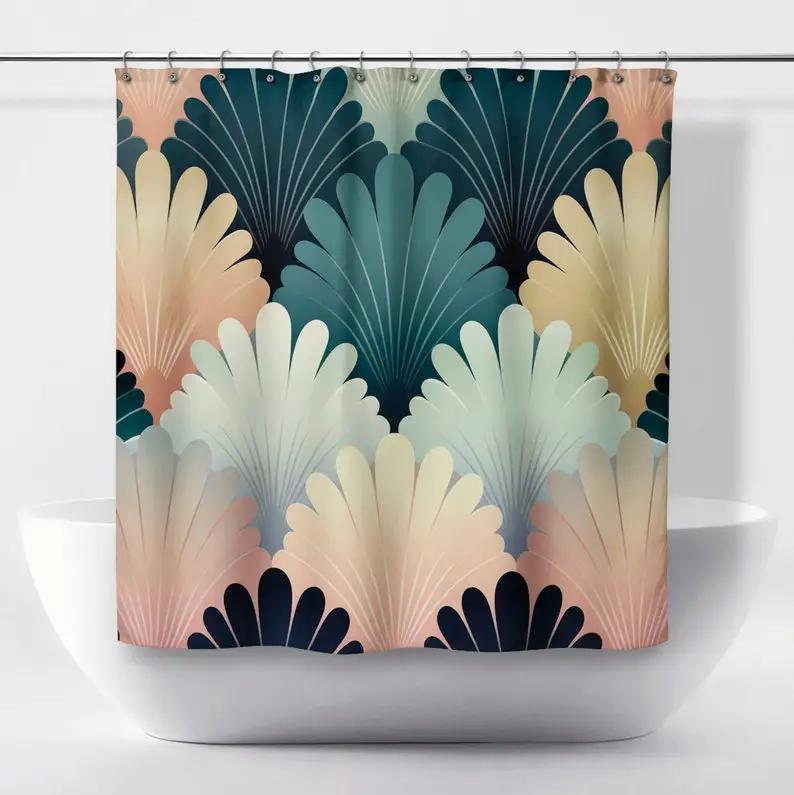 Shower Curtain, Modern Retro Bathroom Decor, Bespoke Home Decor, Bathroom Shower Curtains, Housewarming Gift, Gift For Couples