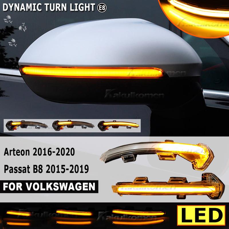 Dynamic Blinker LED Turn Signal For VW Passat B8 Variant Arteon Light Mirror Blue/Yellow/White 2015 2016 2017 2018