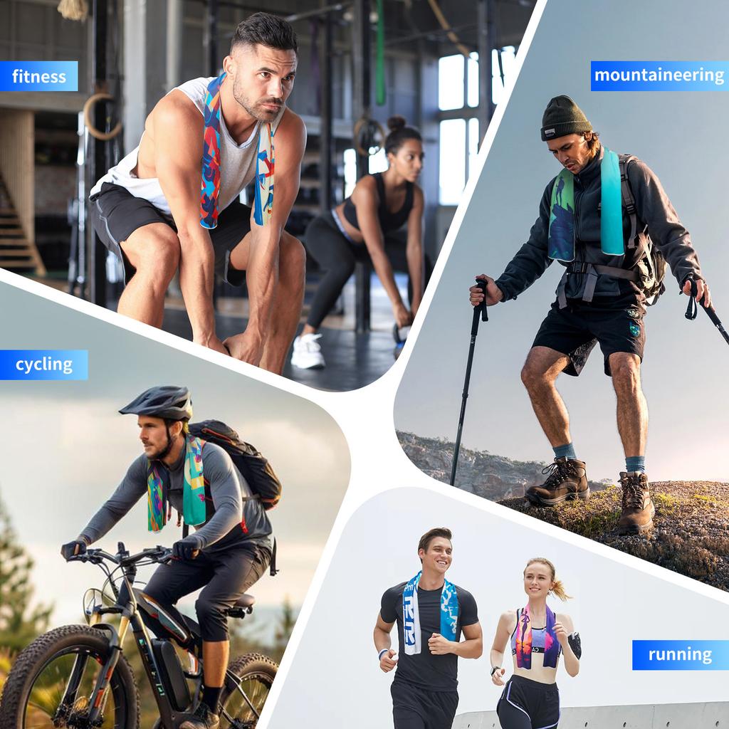Cold quick-drying towels, printed fitness wipes, outdoor travel yoga sports towels