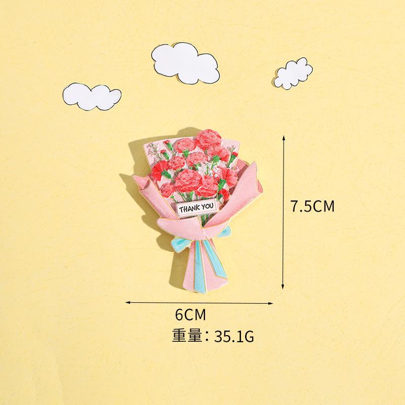 Simulation Sunflower Roses Flowers Refrigerator Stickers 3D Simple Resin Magnetic Stickers Home Kitchen Decorations
