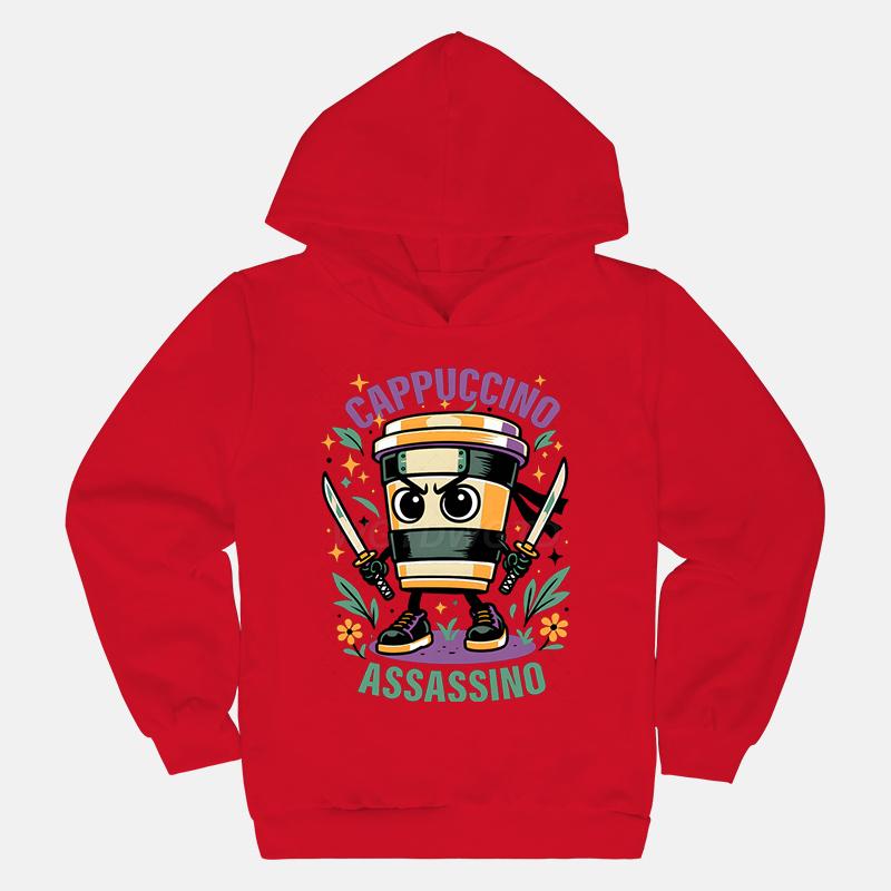 Cappuccino Assassin Kids Clothes Fashion Casual Hoodies Italian Brainrot Funny Gift for Baby Girl Boy New Sweatshirts Outfits