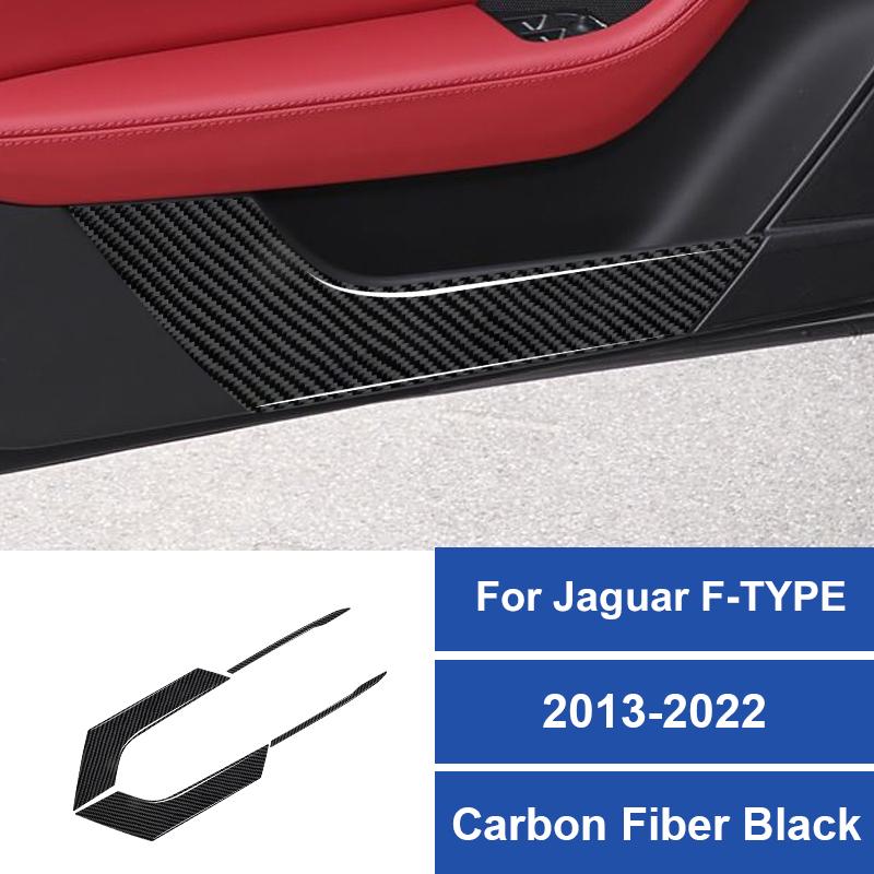 Real Carbon Fiber Car Door Anti-kick Panel Decorative Sticker For Jaguar F-Type 2013-2022 Car Interior Accessories