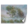 Wallpaper Trees In Foggy Meadow