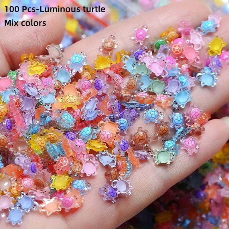 

200/100PCS Glow in The Dark Turtle Figurines DIY Crafts, Fairy Garden Decor, Dollhouse Accessories & Terrarium Landscape Design