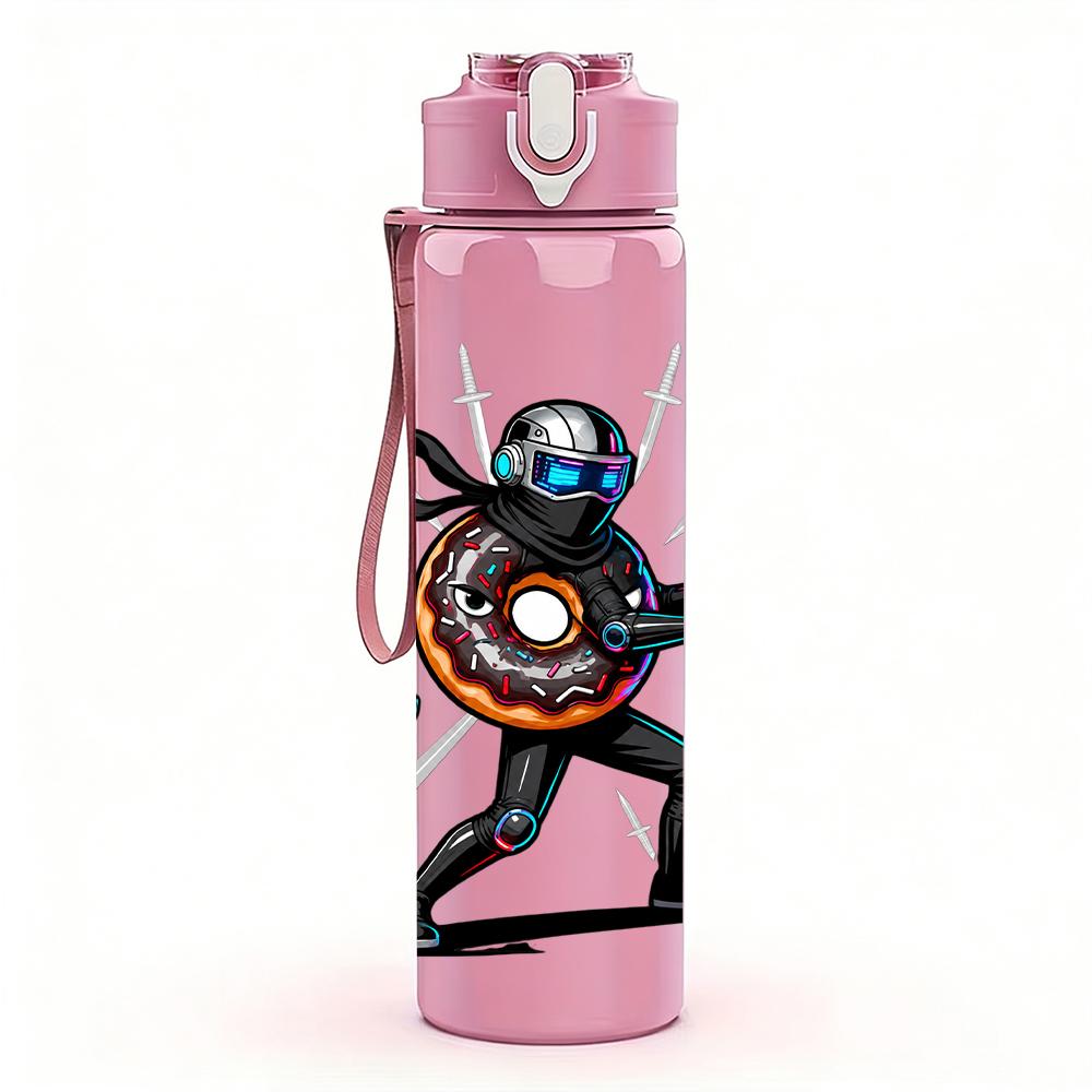 1PC Shield Warrior Laser Sword Figure 750ml Color Plastic Water Bottle Leakproof Flip Straw Lid For Sports Office Home Use