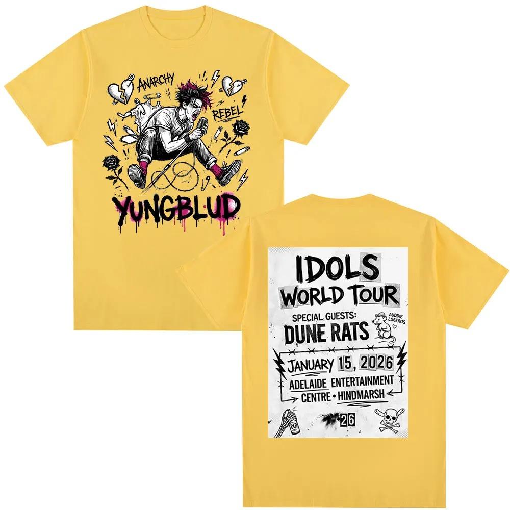 

Singer Yungblud IDOLS World Tour 2026 TShirt Fan Gift Mens Wear Fashion Short Sleeve TShirt 100 Cotton Casual TShirt 4XL