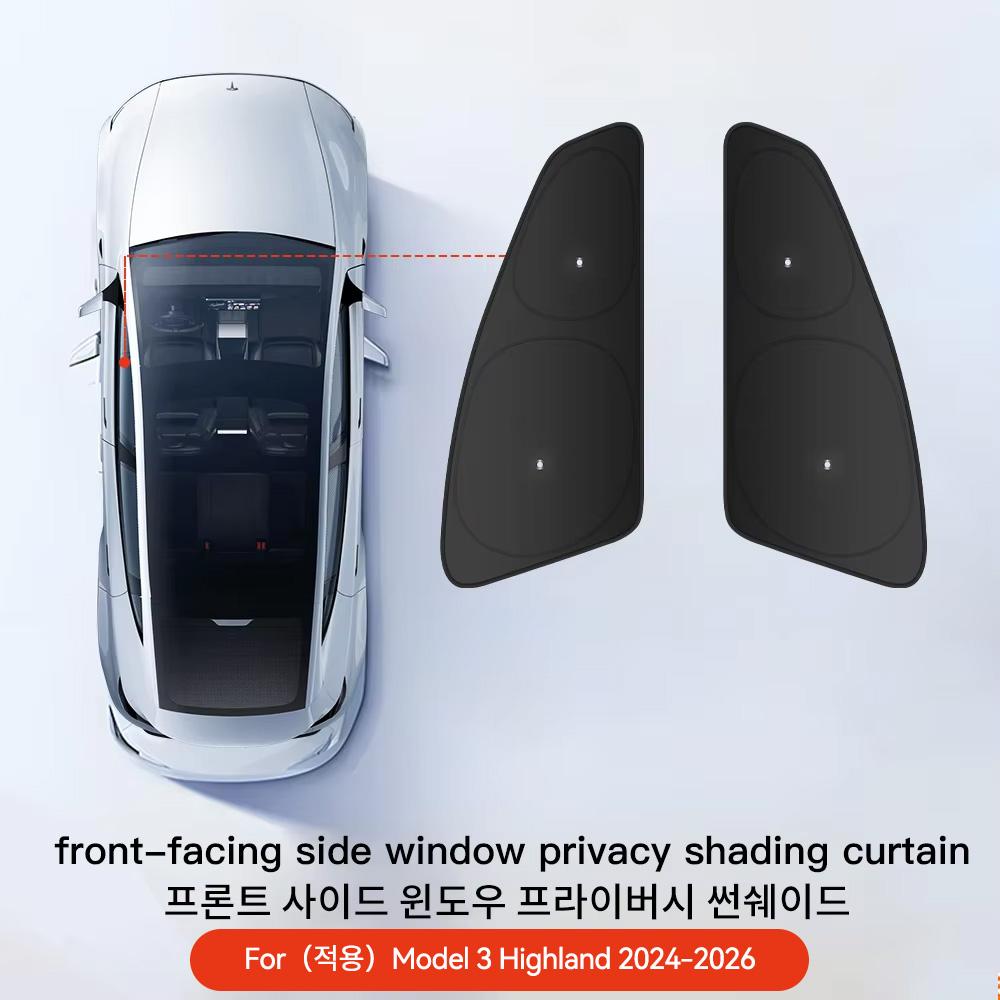 YZ For Tesla Model 3 Y Highland Juniper 2025-2025 Car Side Window Sunshade with Suction Cups Front Rear Windshield Privacy