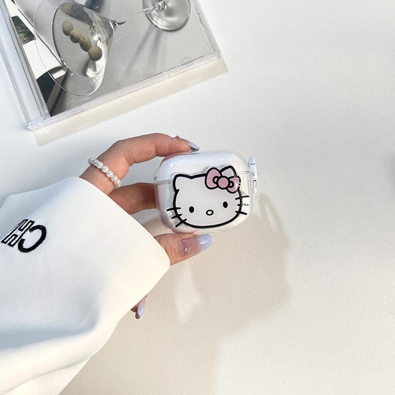 Applicable Airpods 1 /2 Generation Apple Bluetooth Protective Case Earphone Case Pro3 Generation Cat Buckle Wind Girl