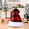Plaid Santa Claus Hat Merry Christmas Decoration Red Plush Hat Christmas Hat  Christmas Gift