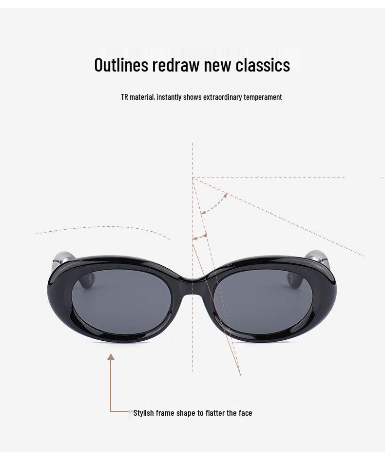 Women's Oval Cat Eye Polarized Sunglasses, UV Protection, 2535, Enhances Facial Features, High-End Look