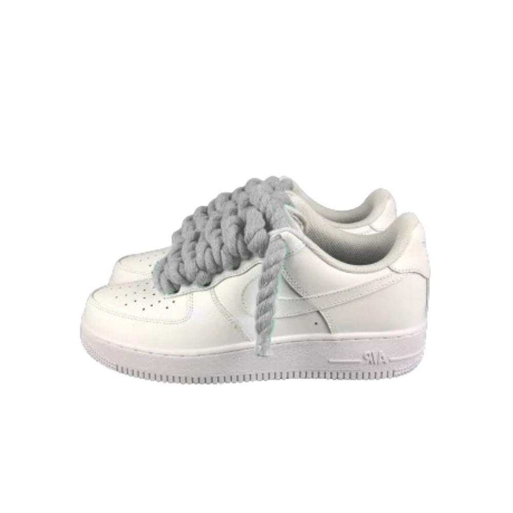 Nike Air Force 1 Custom Lacet Corde Gris Clair
