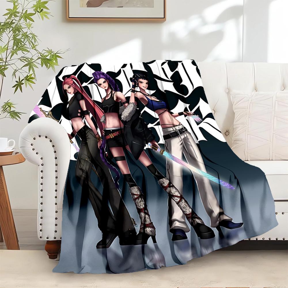 

K-POP Anime Girls Group Four Seasons Soft Warm Blanket All-Season Thick Knit Polyester Bedspread for Bed, Camping, Travel Perfect Gift 80x120cm