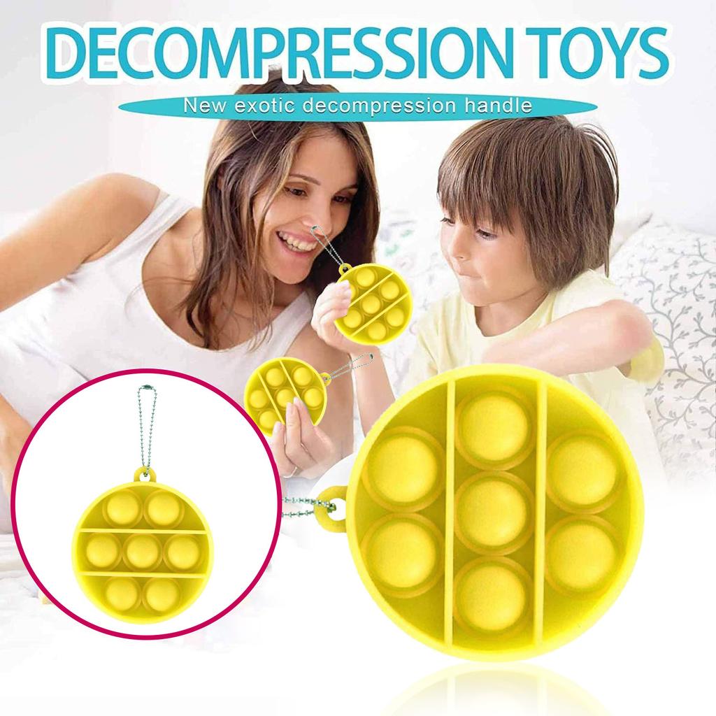 Children Adult Push Bubble  Sensory Toy Key Ring Educational Toy
