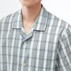 Gunze Short Sleeve Long Pants Takashima Chijimi SF1124 Men's Japanese-Made (Front Opening), Fabric, Gray,