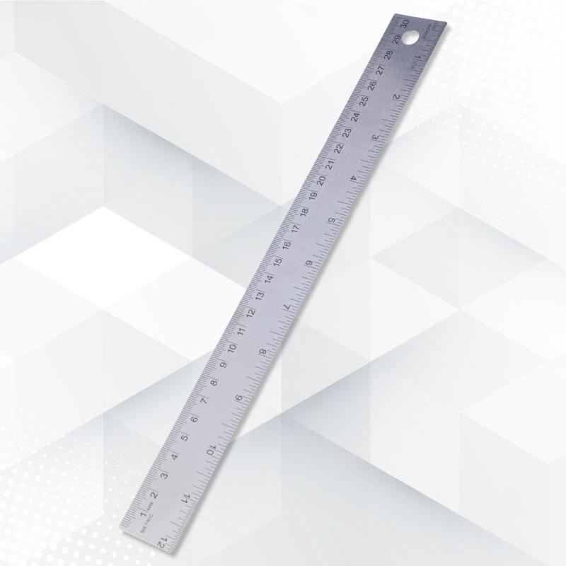 Elegant 12Inch Metal Ruler with Cork Backing Smooth Finishes for Accurate Measurements In School and Office