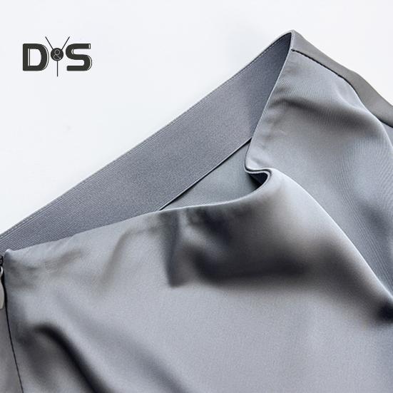 Fustă lungă pentru femei, talie înaltă elastică, suprafață netedă, coadă de pește, cu fermoar lateral, culoare solidă, respirabilă, fără urme, fustă