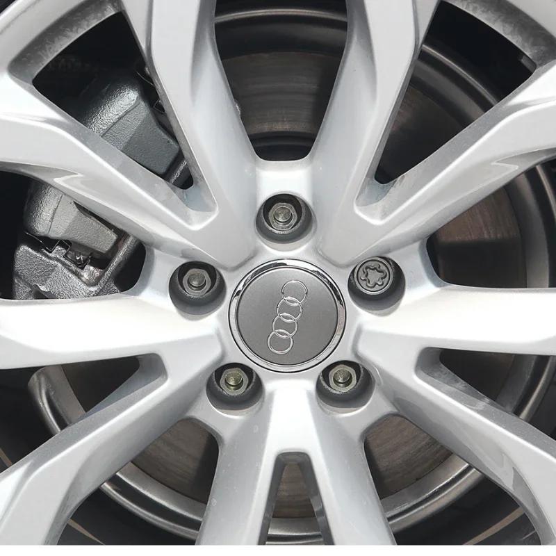 For Audi A360/61/68/69mm Car Wheel Center Hub Cap Rim Cover Car Goods For Audi B7 B5 B6 B8 B9 8P A3 A4 A5 A6 A7 A8 TT Q3 Q5 Q7 Q8 A1 8V 8L