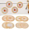 2PCS 30cmx30cm Table Mats Gold Dining Table Placemats for Wedding Party Supplies