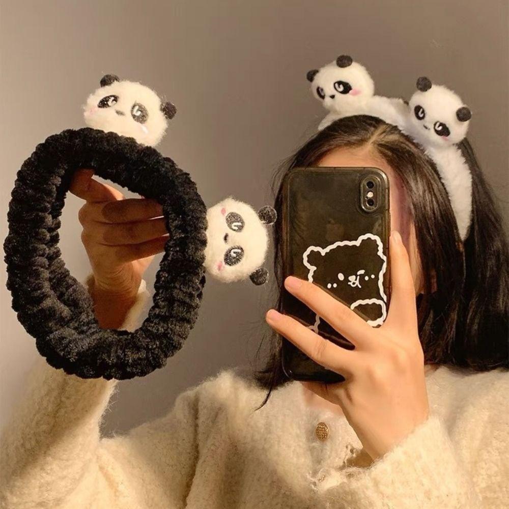 Furry Plush Headband Kawaii Makeup Headwear Exquisite Panda Hair Hoop  Wash Face