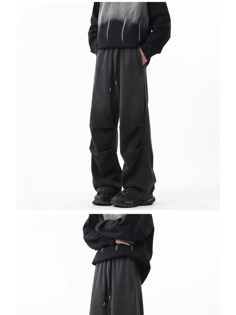 Unisex Retro Wide-Leg Sweatpants - Autumn/Winter Casual Streetwear
