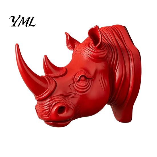 Wall Hanging Accessory Rhino Head Hook for Keys And Hats, Decorative Animal Coat Modern Home Decor Rack Entryway, Creative Key Holder, Versatile