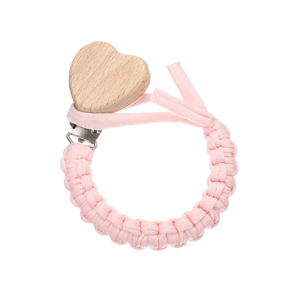 New Baby Pacifier Chain Clips Wood Heart Beech Clips Infant Dummy Holder Teething Chain for Care Soother Chew Toys Shower Gift