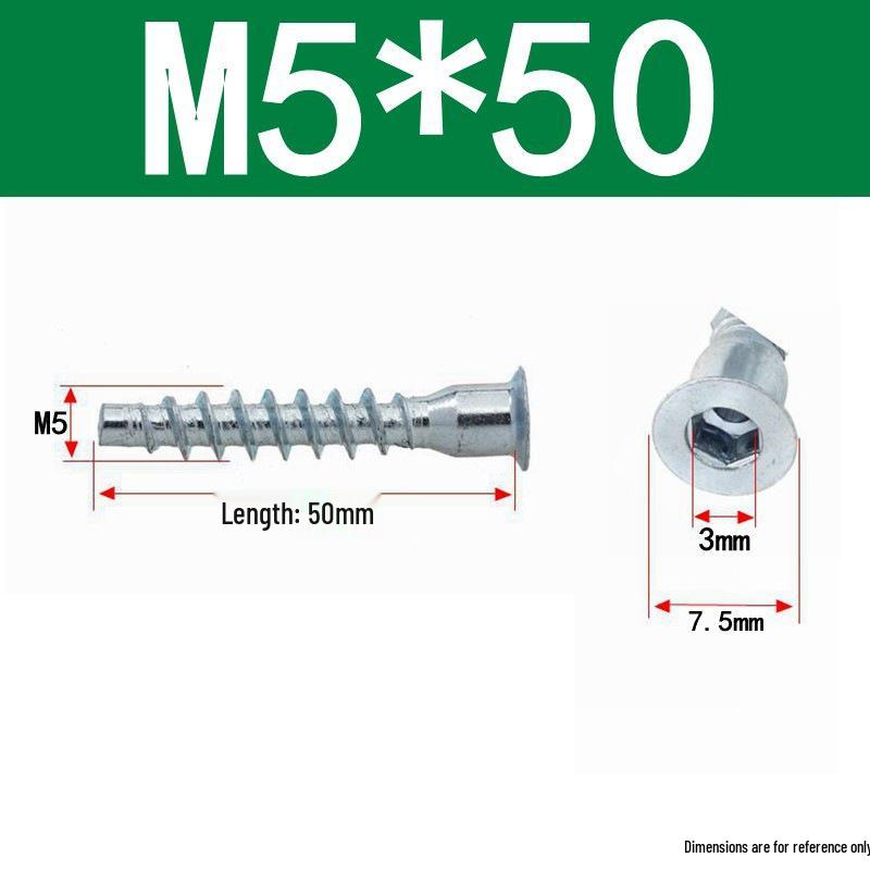 Parafusos Auto-atarraxantes para Madeira com Cabeça Escareada e Soquete Hexagonal Overmountain M5/M6/M7 para Reparo de Móveis.