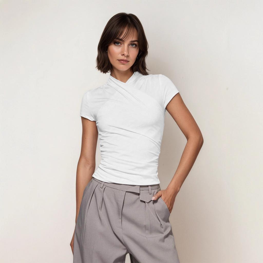 Tshirt For Women Summer Pure Cotton Soft Fabric Slim Fit Casual Streetwear