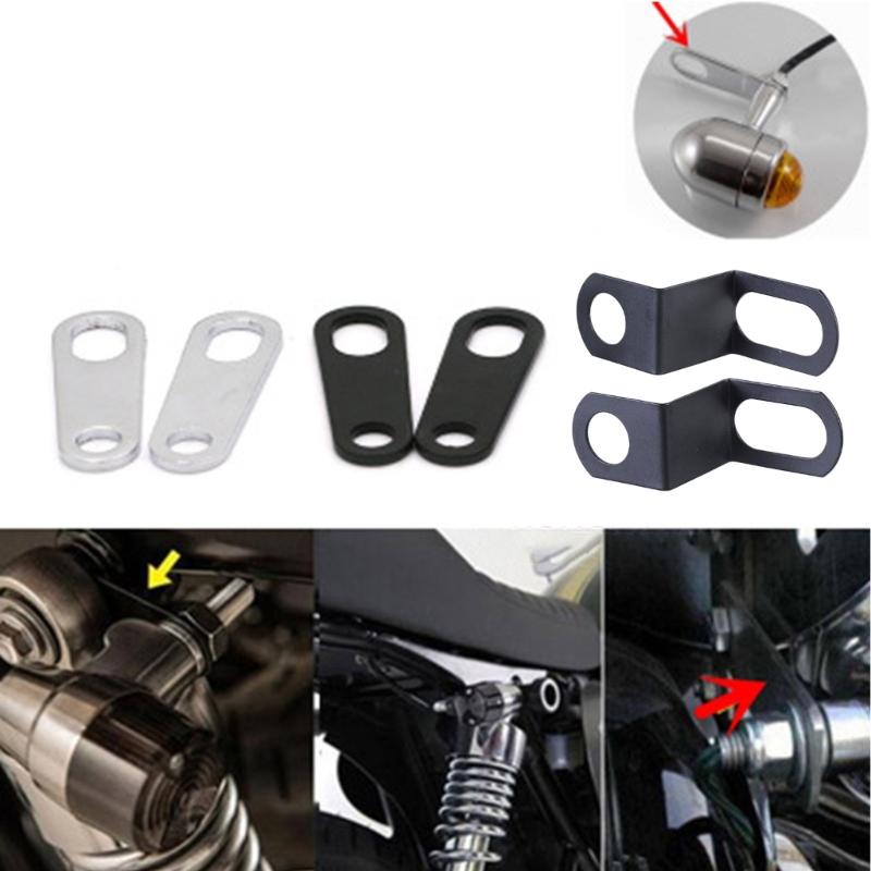 2Pcs Motorcycle Indicator Rear Turn Signal Relocation Bracket Light Lamp Holder Metal Fork Ear Clamps