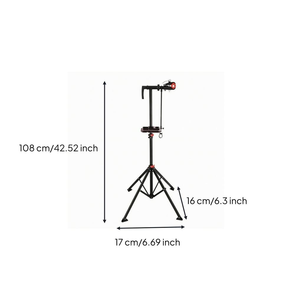 Bike Repair Stand with Tool Tray Rotatable Cycle Workstand