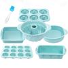 Backformen Set Silikon Backformen Formen zum Backen, Brot Donut Form Kuchen Küche geriffelte Röhrenform Cupcake Formen mit kostenlosem Pinsel