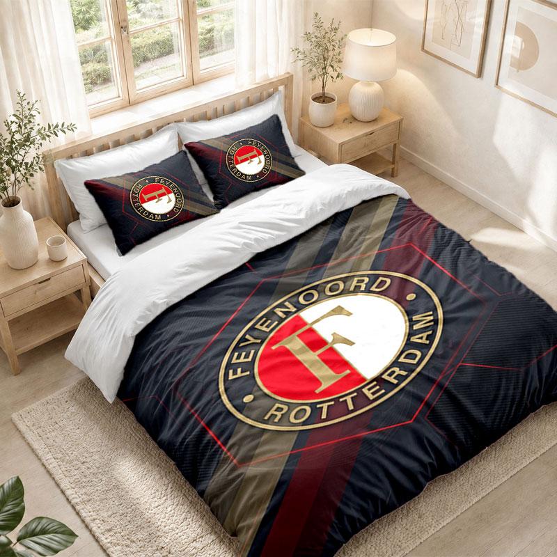 Beddengoed Set 1 Dekbedovertrek 2 Kussenslopen Feyenoord Print Slaapkamer Huisdecoratie