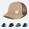 BRO Soccer Print Mesh Trucker Hat Adjustable Breathable Baseball Cap Unisex Sports Sun Hat For Men