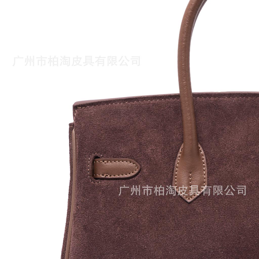 Platinum Bag Swift Leather and Suede 25/30CM Double Shoulder Strap Women's Bag Single Shoulder Messenger Versatile Fashion Handbag Bag