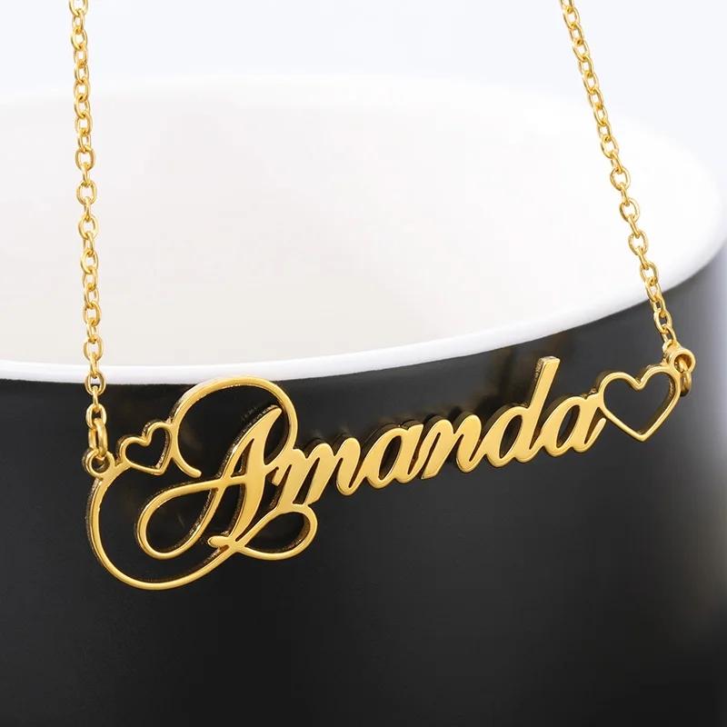 Stainless Steel Choker Custom Necklace Personalized Jewelry Men Handmade Nameplate Pendant Necklaces Women Best Friend Gift