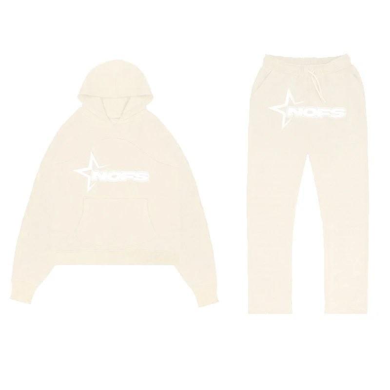 Hip Hop Streetwear Hoodie Pants Set Men Women - Embroidered Letter Print Loose Fit Long Sleeve Unisex Tracksuit