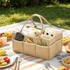Storage Box with Handle And Multiple Pockets Organizer Portable Diaper Storage Bag for Nursery Kids Toys Snacks