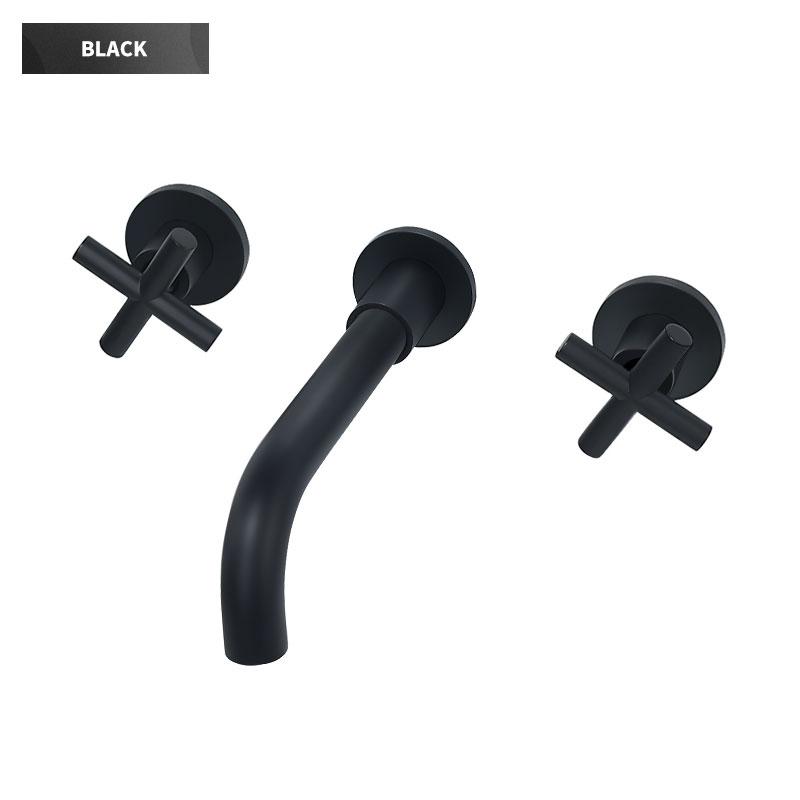 Brass Bathroom Faucet Embedded Hot and Cold Double Control Faucet Concealed Basin Faucet Concealed Golden Mixer Tap