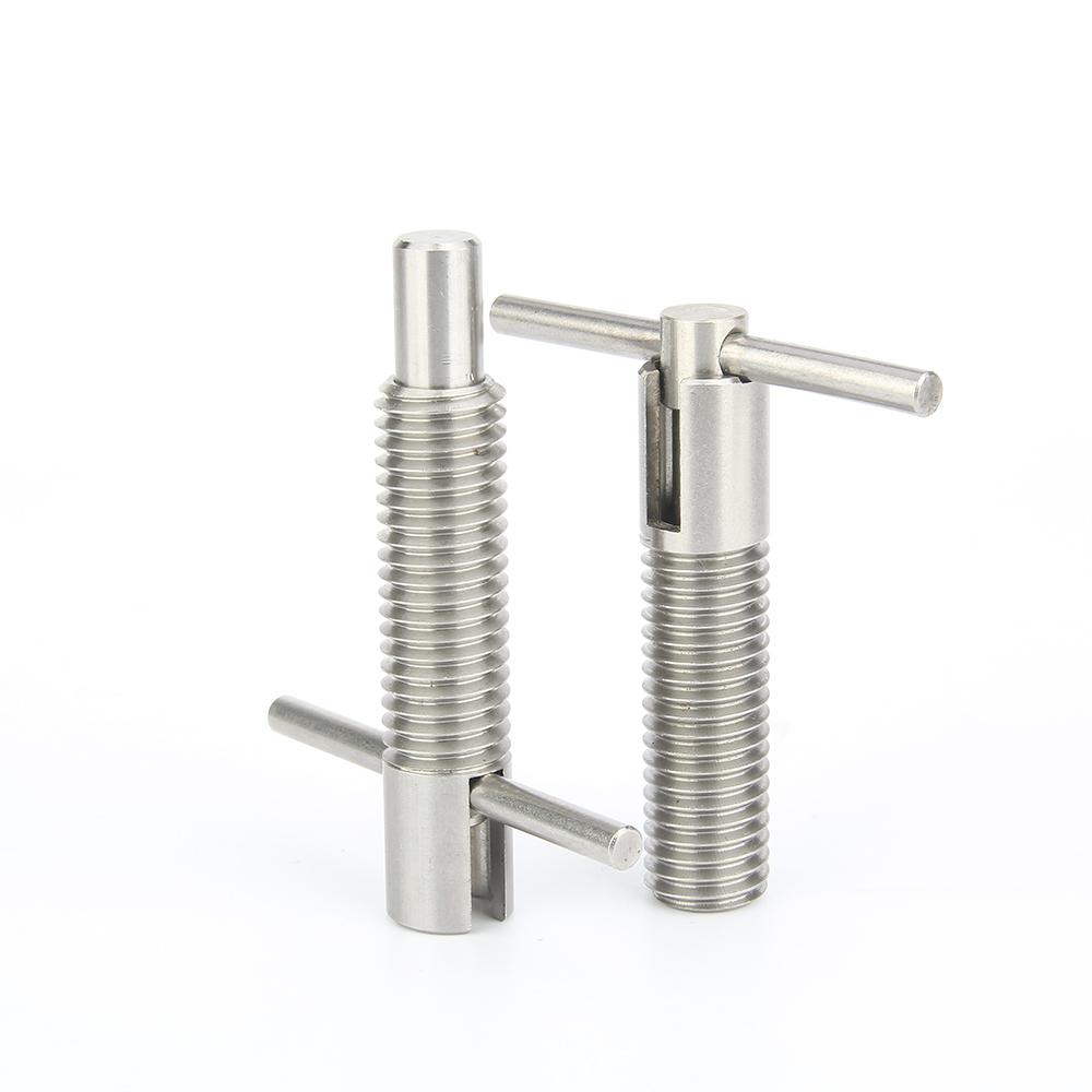 T-Handle Retractable Stainless Steel Self-Locking Spring Pins Indexing Plungers M6/M8/M10/M12/M16 Coarse Thread