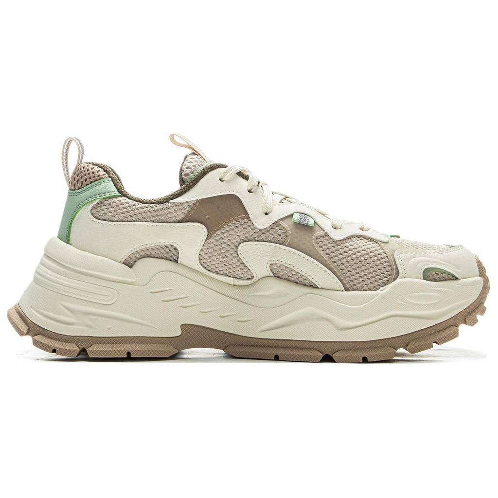Li Ning Star Bright Soft Retro Fashion Versatile Thick Sole Height Increasing Shock Absorbing Non-Slip Breathable Low-Top Casual Shoes AGCU576-3
