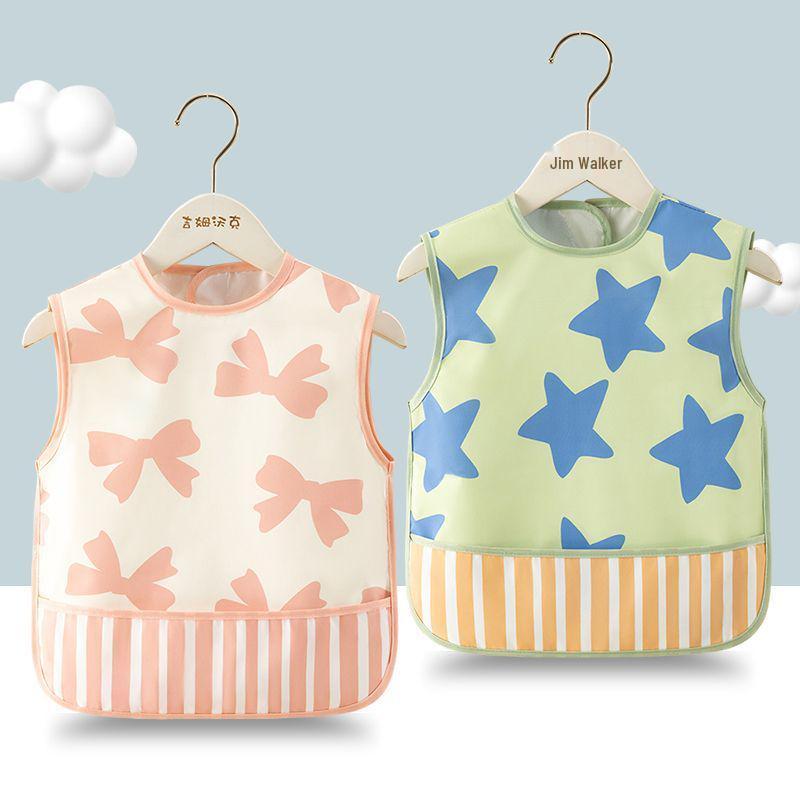 Wasserdichte Fleckenabweisende Baby-Lätzchen: Ärmelloser Unisex-Kittel für die Sommer-Mahlzeit