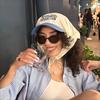 Chic Color-Block Sun Hat with Embroidered Lettering - Adjustable Breathable Polyester Cap for Women and Men Perfect for All Seasons Thanksgiving