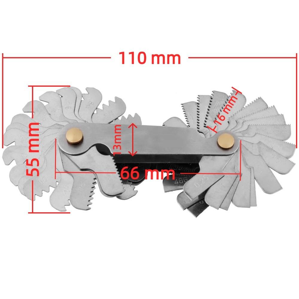 55 Degree Thread Pitch Gauge 60 Degree Fishtail Gauge Precision Center Gauge  Screw Cutting Tools