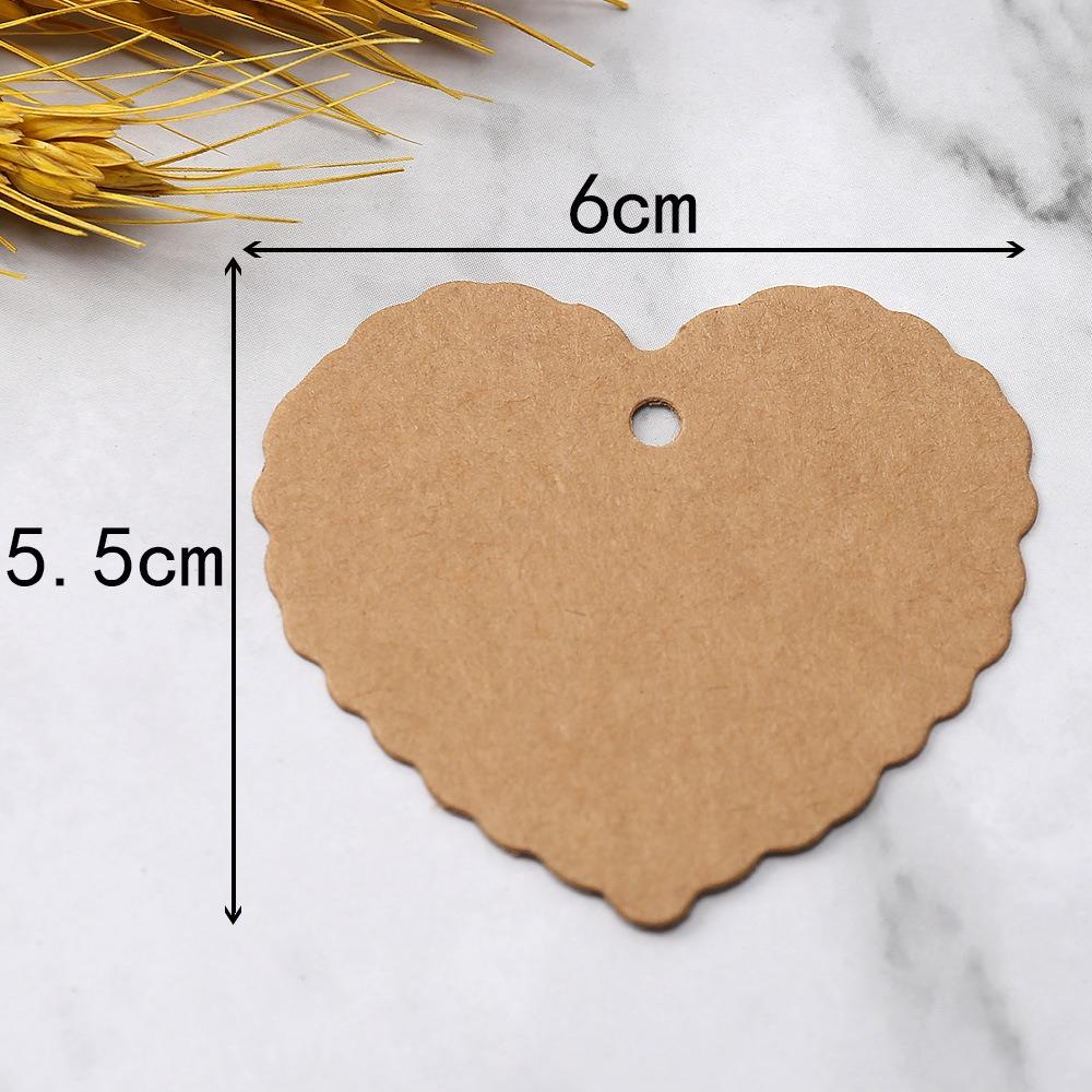100pcs Heart Shaped Cards Blank Cards Label Kraft Paper Hanging Decoration Hand Gift Hanging Tag DIY Crafts