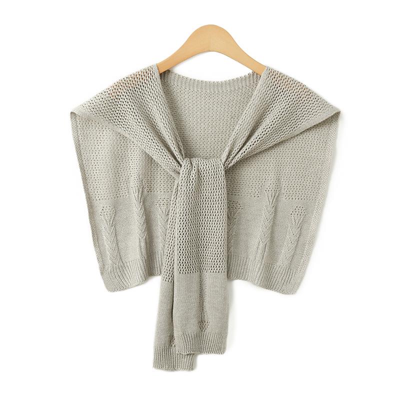 Korean Style Lightweight Knit Bolero Shawl for Women - Versatile Shoulder Cover for Spring, Summer, and Autumn